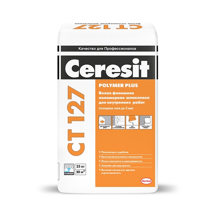 Шпаклевка полимерная Ceresit CT 127 (25кг)