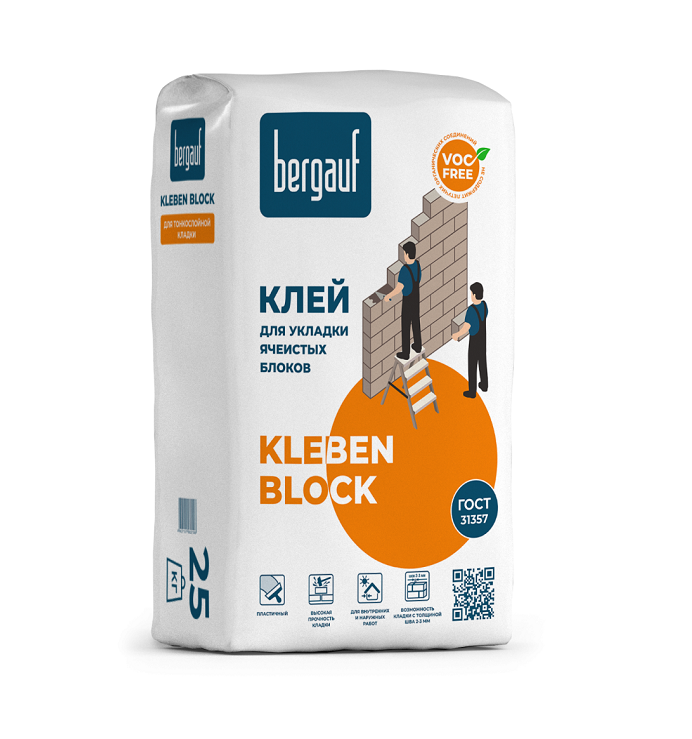 Клей для ячеистых блоков Bergauf  Kleben Block (25 кг)