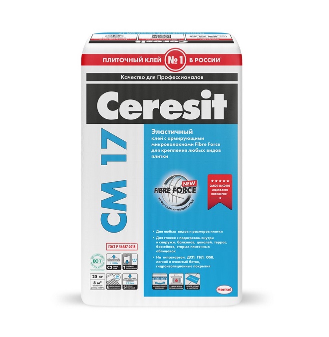 Клей Ceresit CM 17 плиточный высокоэластичный (25кг)