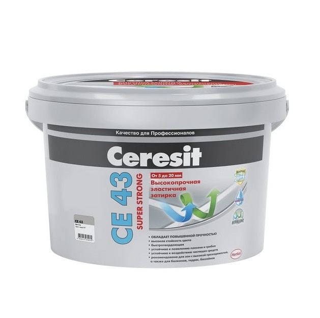 Затирка высокопрочная Ceresit CE 43 серый 07 (2кг)