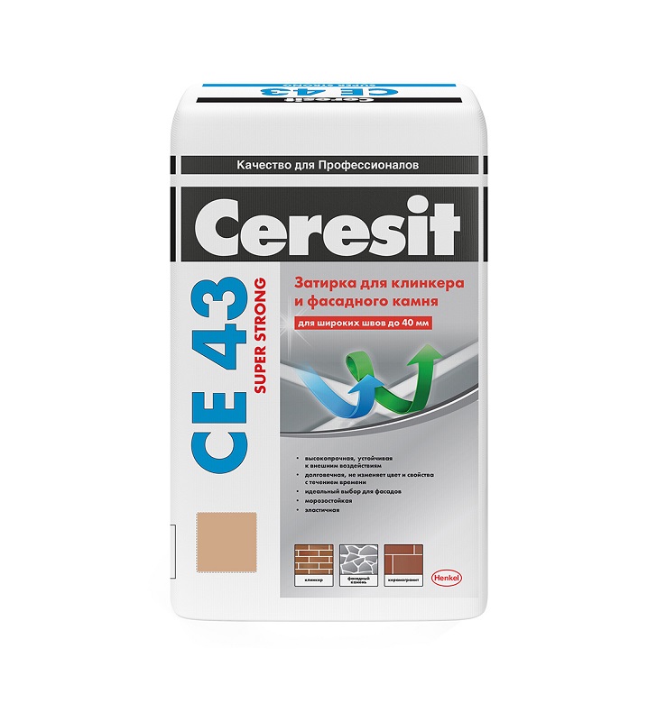 Затирка высокопрочная Ceresit CE 43 карамель 46 (25кг)