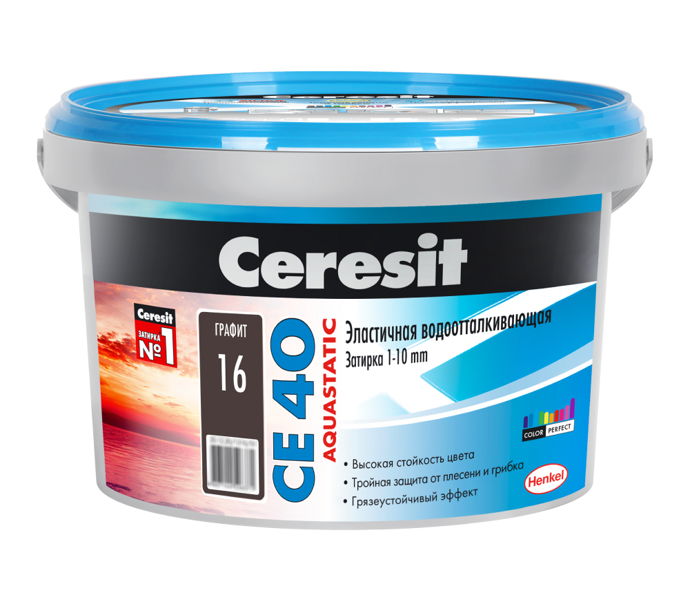 Затирка Aquastic Ceresit CE 40, графит 16 (2кг)
