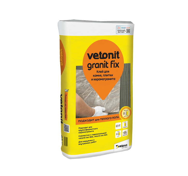 Клей Weber.Vetonit Granit Fix для керамогранита (25кг)