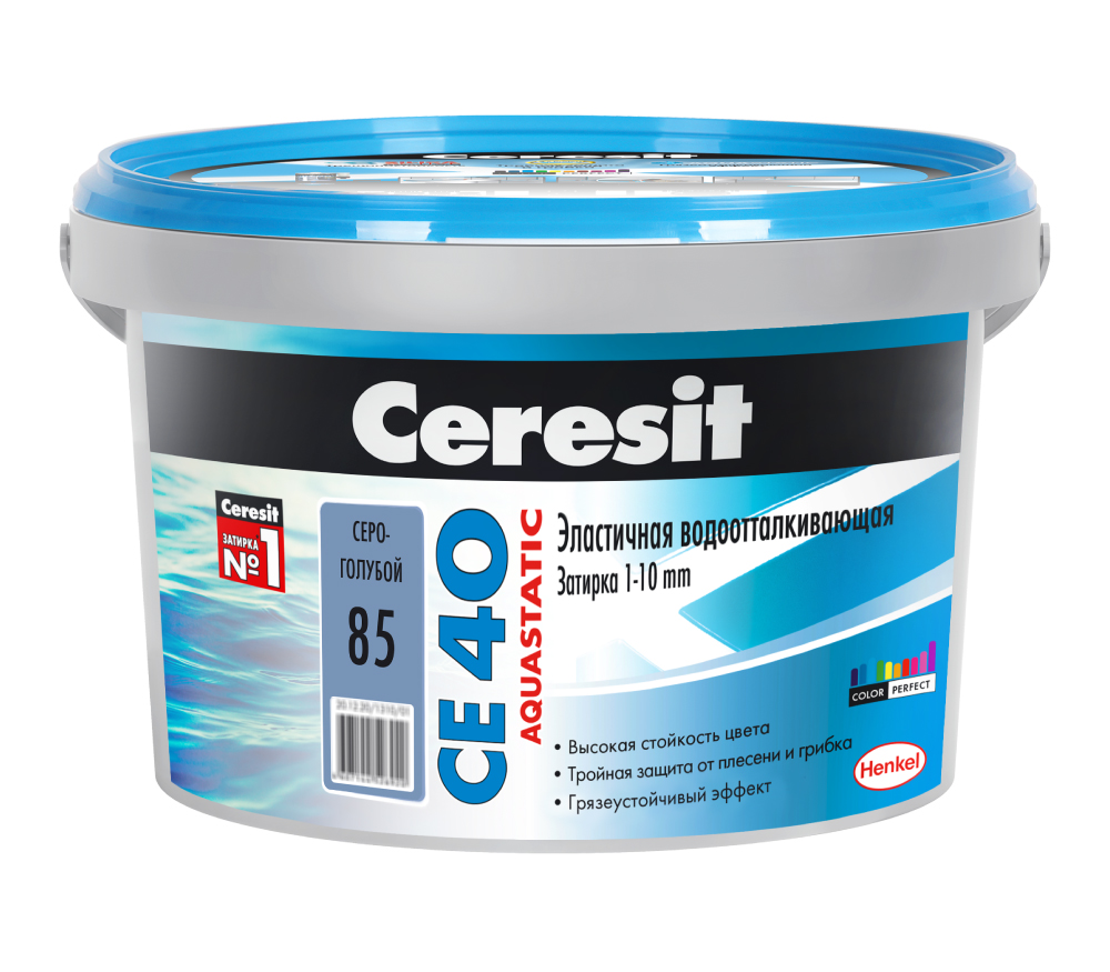 Затирка Aquastic Ceresit CE 40, серо-голубой 85 (2кг)