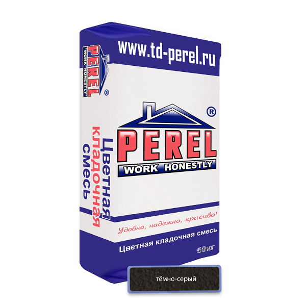 Цветная кладочная смесь Perel NL 0115 темно-серый 50кг