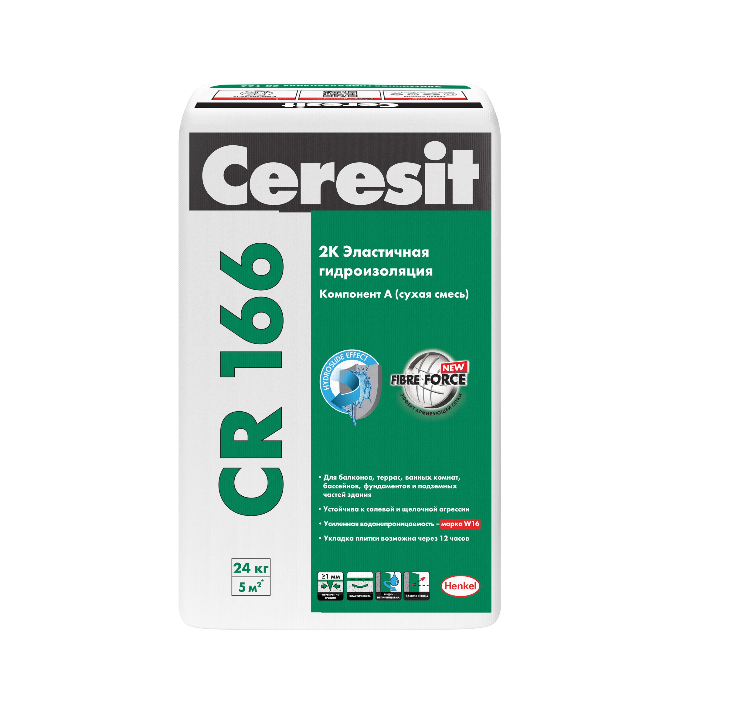 Гидроизоляционная масса Ceresit  CR 166 Комп.А сухая смесь (24кг)