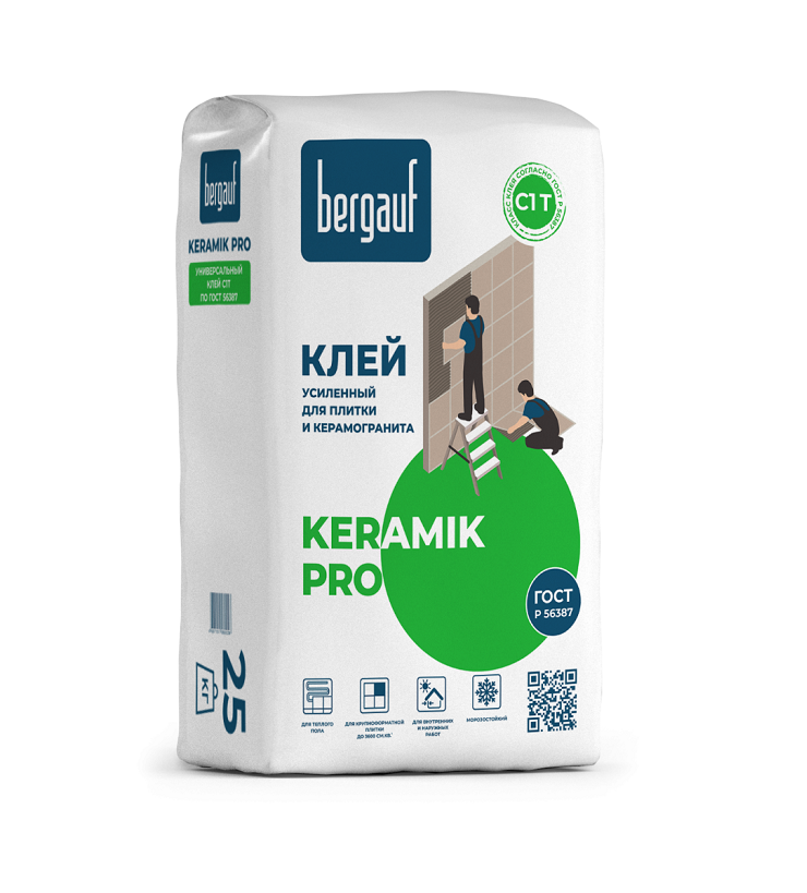 Клей для плитки усиленный Bergauf Keramik Pro С1 (25 кг)