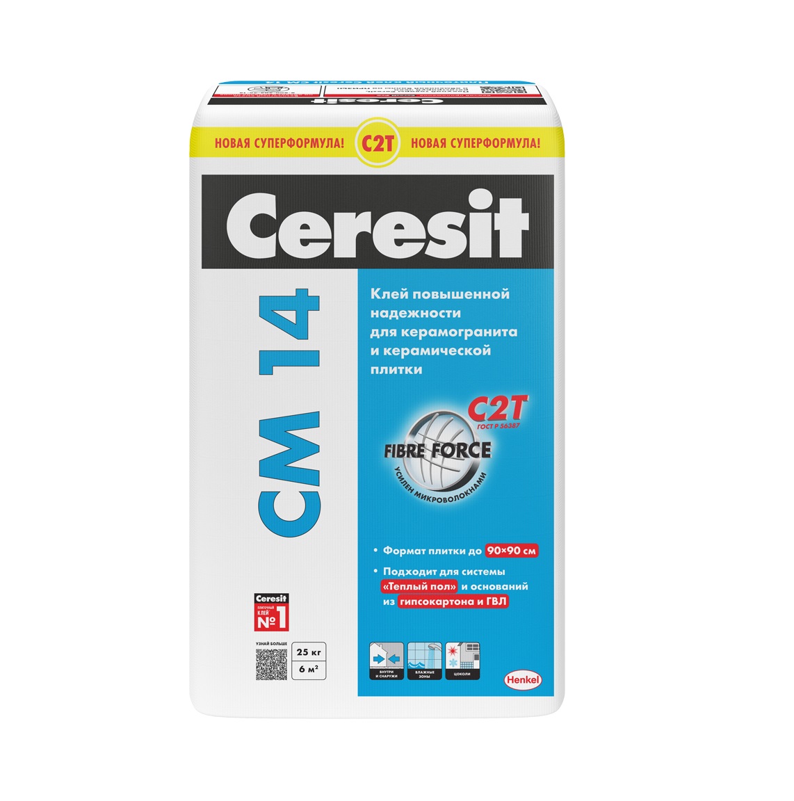 Клей Ceresit СМ 14 Extra для плитки универсальный (25кг)