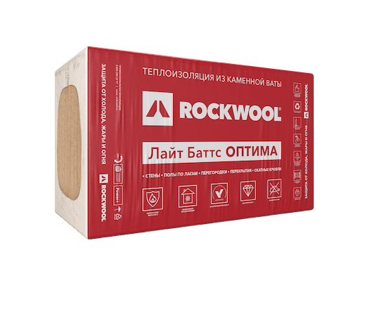 Утеплитель Rockwool Лайт Баттс Оптима 1000х600х100мм (в упак.0,3 м3)