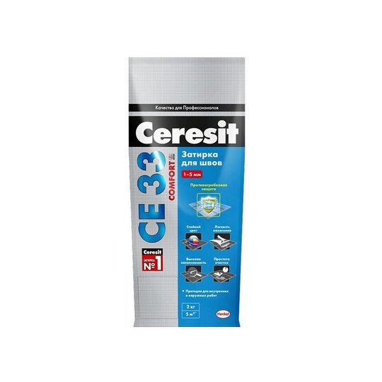 Затирка Ceresit CE 33 comfort белая (5кг)