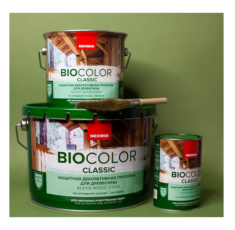 Состав лессирующий декоративный деревозащитный NEOMID BioColor Classic Бесцветный 9л