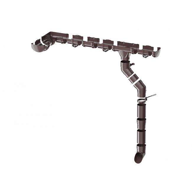 Труба водосточная Технониколь Оптима 120/80 мм 3 м темно-коричневый RAL 8019