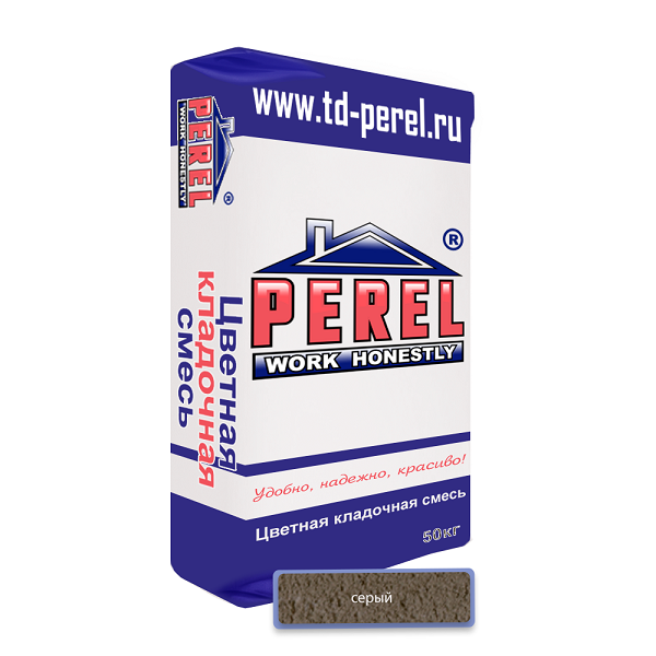 Цветная кладочная смесь Perel NL 0110 серый 50кг