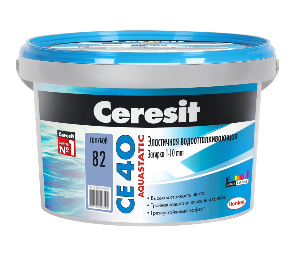 Затирка Aquastic Ceresit CE 40, голубой 82 (2кг)